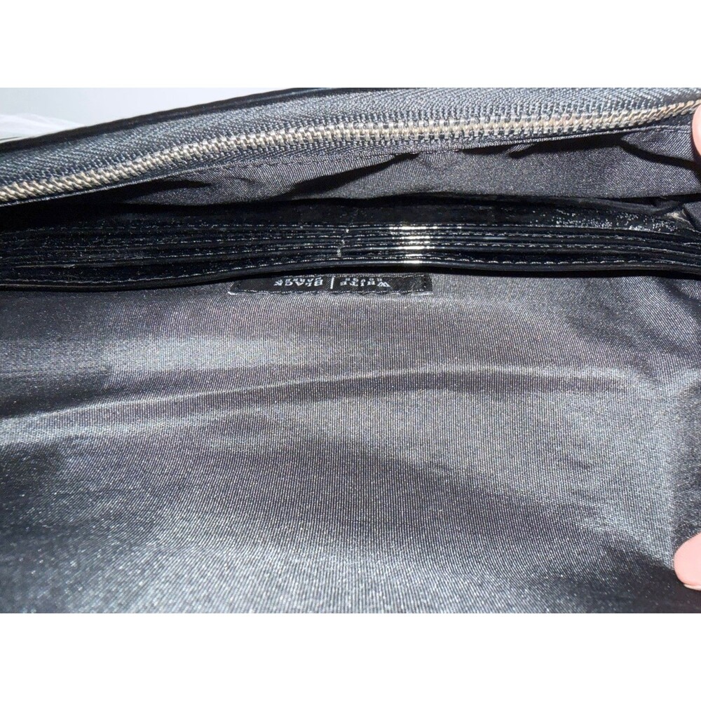 WHBM Beige Black Striped Envelope Clutch Wallet Retro Mod Evening Bag - Picture 4 of 9